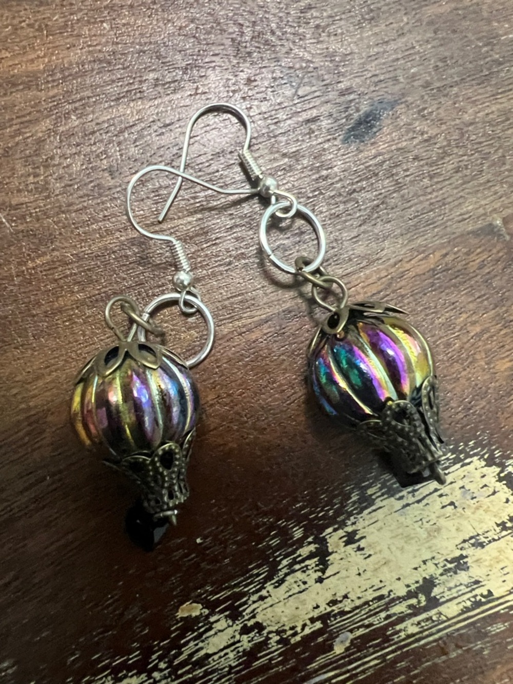 Iridescent Multicolor Hot Air Balloon Drop Earrings - Women Jewelry